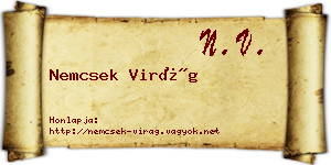 Nemcsek Virág névjegykártya